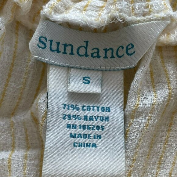 Sundance Sunshine Stripe Pants Yellow White Wide Leg Split Flowy Pants Sz Small - Picture 4 of 8